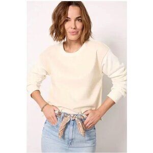 NWT Evereve Kimberly Faux Leather Sweatshirt Size L